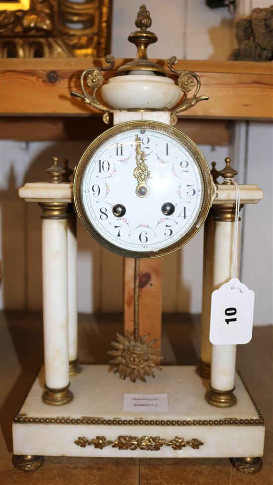 White marble mantel clock